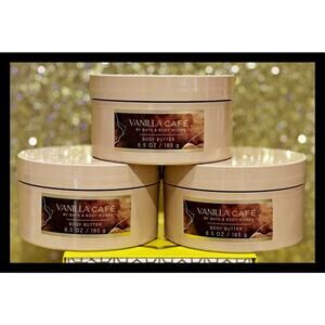 Bath & Body Works 6.5 oz Vanilla Café Cafe Whipped Body Butter Cream x3